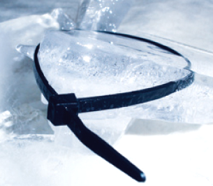 cable tie and ice