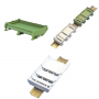 Modular, open-type supports on DIN